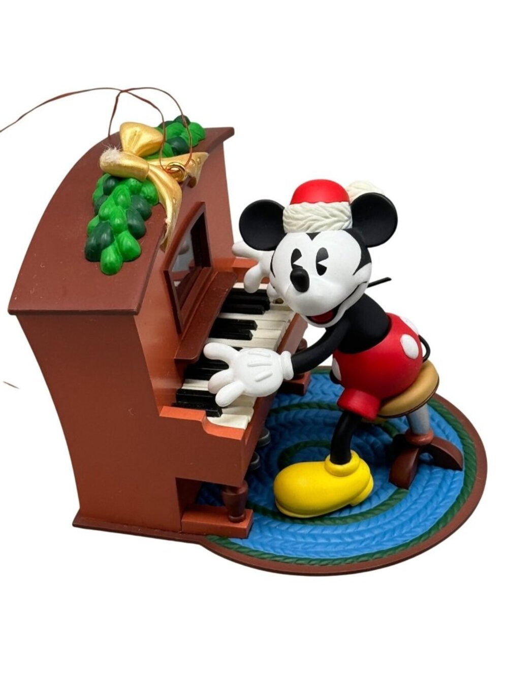 1999 Vintage Hallmark Ornament Piano Player Mickey Windup Music & Movement READ
